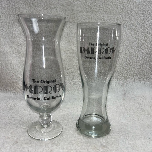 The Original Improv 2 tall glasses Comedy Club Ontario Ca 9" - Picture 6 of 9